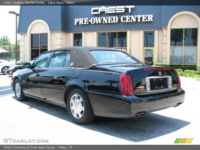 Sable Black / Black 2003 Cadillac DeVille Sedan