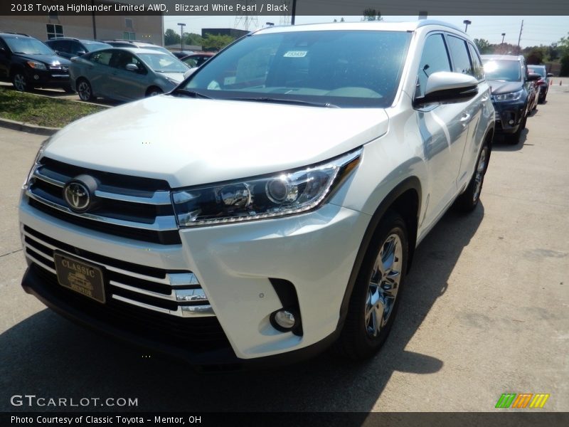 Blizzard White Pearl / Black 2018 Toyota Highlander Limited AWD