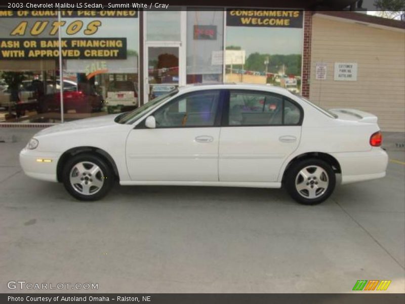 Summit White / Gray 2003 Chevrolet Malibu LS Sedan