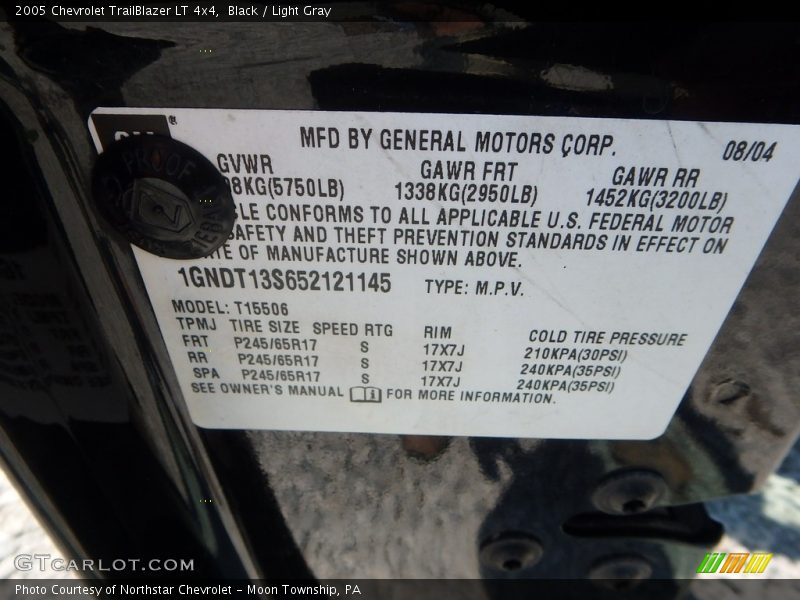 Black / Light Gray 2005 Chevrolet TrailBlazer LT 4x4