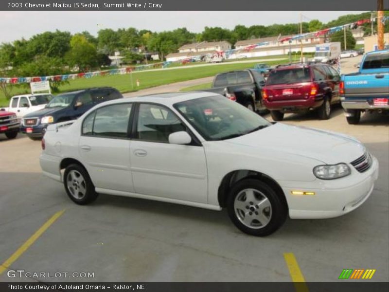 Summit White / Gray 2003 Chevrolet Malibu LS Sedan