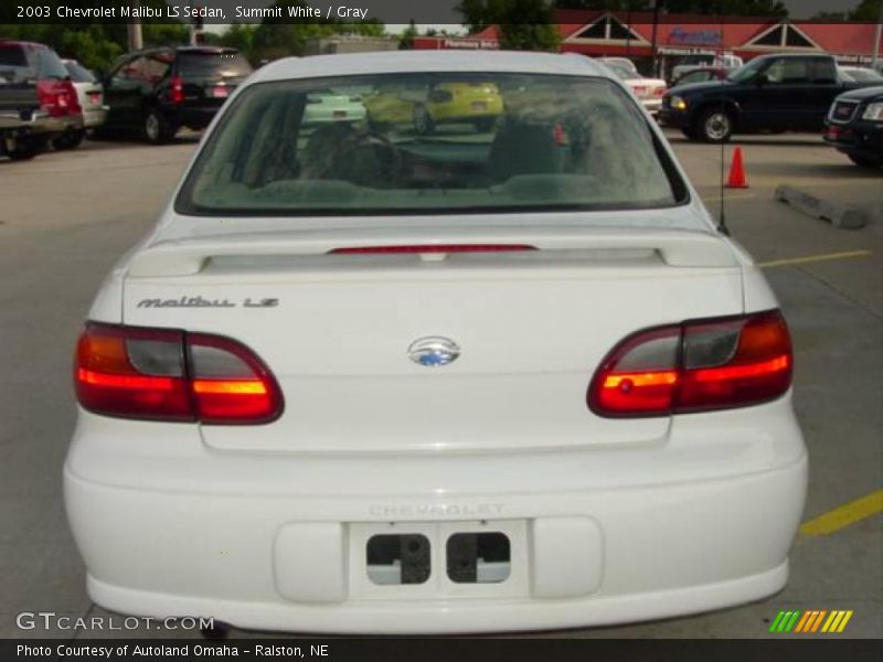 Summit White / Gray 2003 Chevrolet Malibu LS Sedan