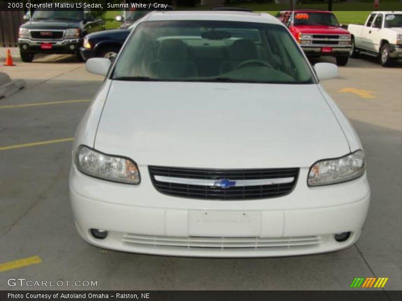 Summit White / Gray 2003 Chevrolet Malibu LS Sedan