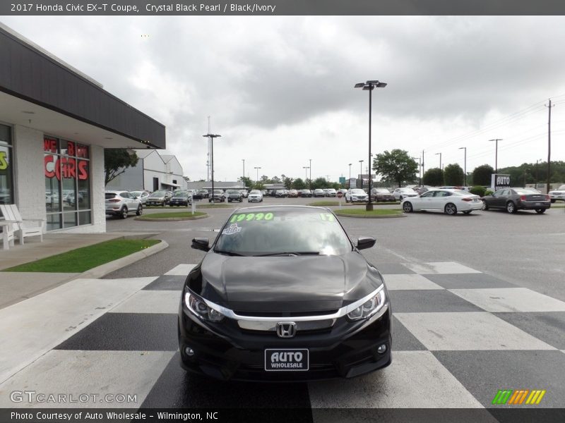 Crystal Black Pearl / Black/Ivory 2017 Honda Civic EX-T Coupe