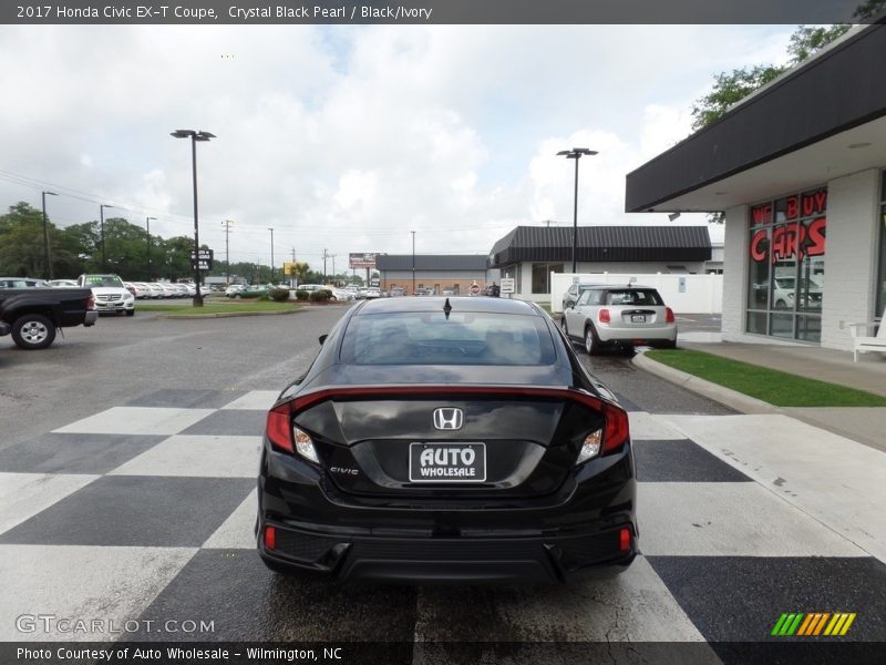 Crystal Black Pearl / Black/Ivory 2017 Honda Civic EX-T Coupe