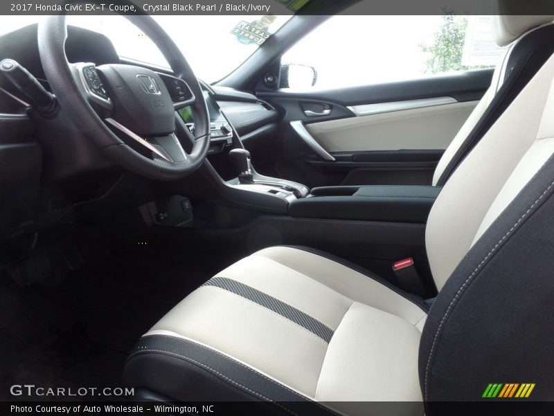 Crystal Black Pearl / Black/Ivory 2017 Honda Civic EX-T Coupe