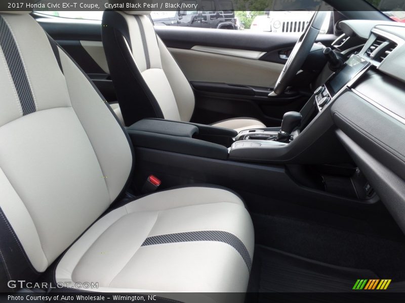 Crystal Black Pearl / Black/Ivory 2017 Honda Civic EX-T Coupe