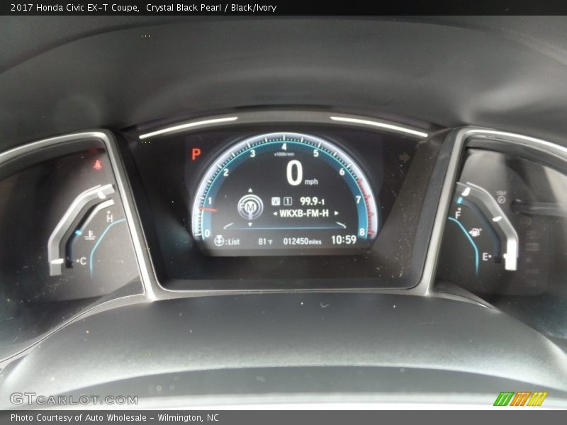 Crystal Black Pearl / Black/Ivory 2017 Honda Civic EX-T Coupe