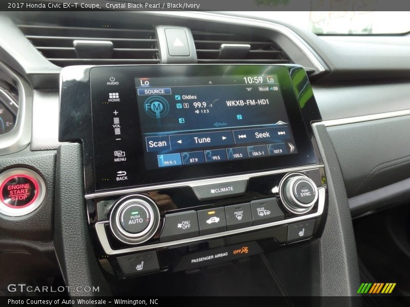 Crystal Black Pearl / Black/Ivory 2017 Honda Civic EX-T Coupe