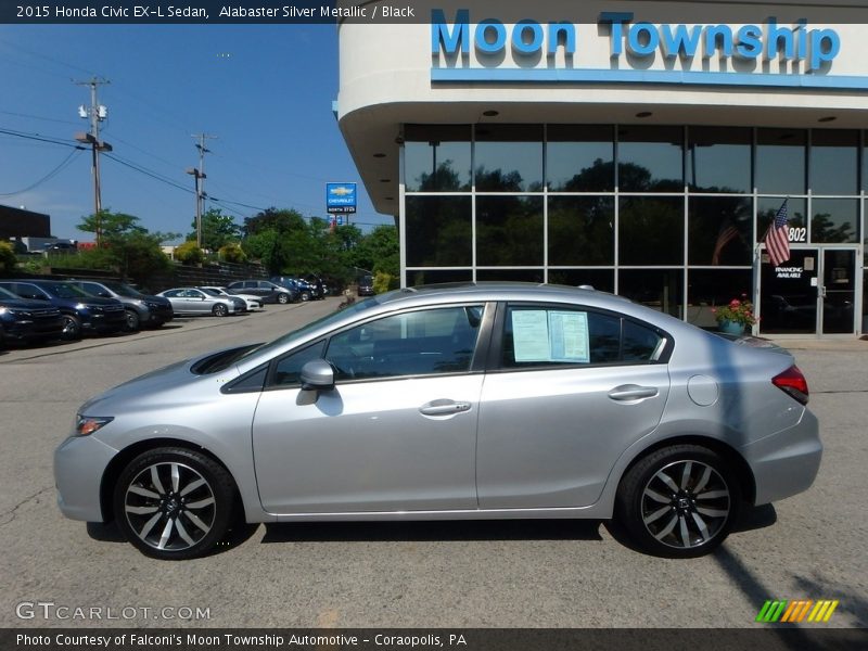 Alabaster Silver Metallic / Black 2015 Honda Civic EX-L Sedan