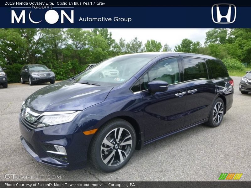 Obsidian Blue Pearl / Gray 2019 Honda Odyssey Elite