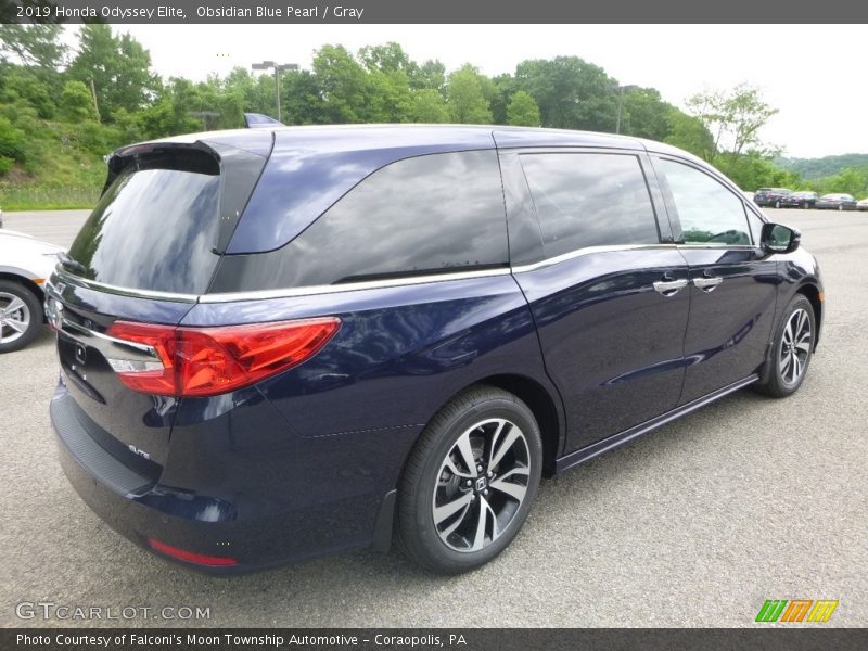 Obsidian Blue Pearl / Gray 2019 Honda Odyssey Elite