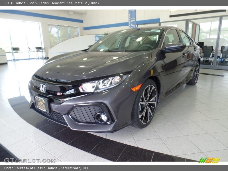 Modern Steel Metallic / Black 2018 Honda Civic Si Sedan