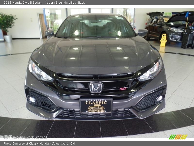 Modern Steel Metallic / Black 2018 Honda Civic Si Sedan