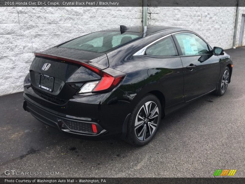 Crystal Black Pearl / Black/Ivory 2018 Honda Civic EX-L Coupe