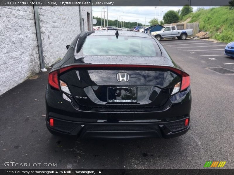 Crystal Black Pearl / Black/Ivory 2018 Honda Civic EX-L Coupe