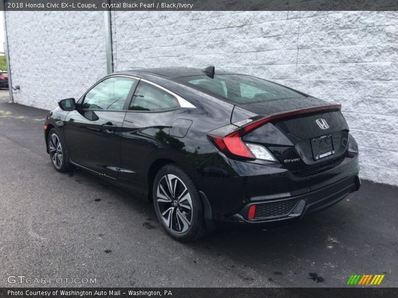 Crystal Black Pearl / Black/Ivory 2018 Honda Civic EX-L Coupe