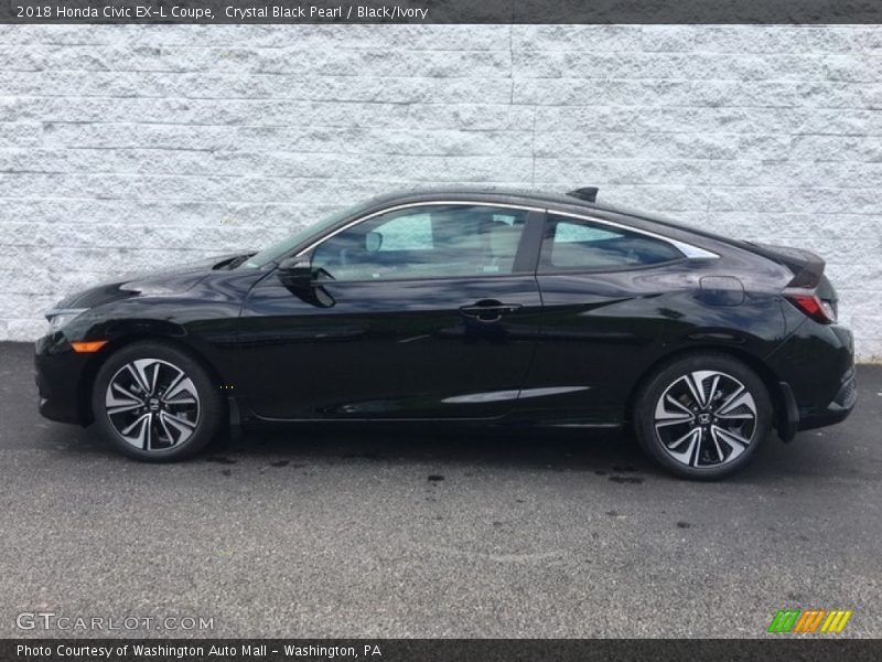 Crystal Black Pearl / Black/Ivory 2018 Honda Civic EX-L Coupe