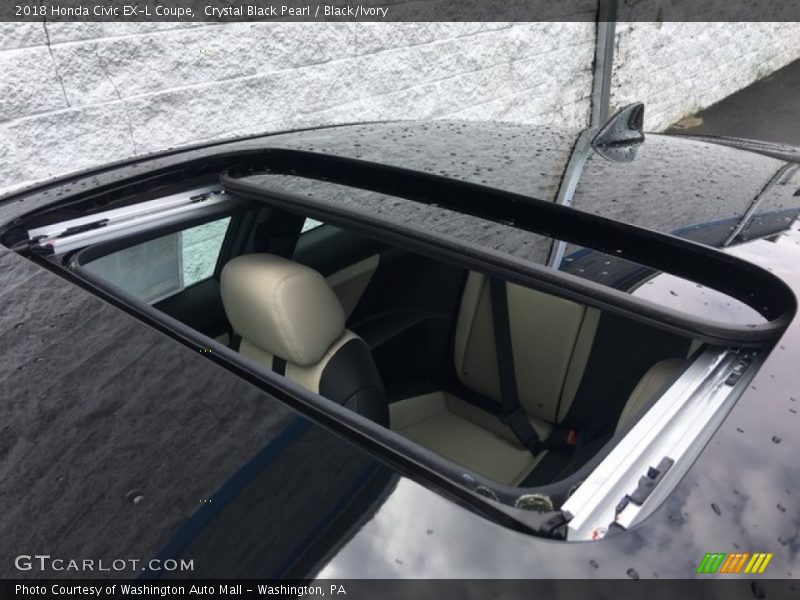 Crystal Black Pearl / Black/Ivory 2018 Honda Civic EX-L Coupe