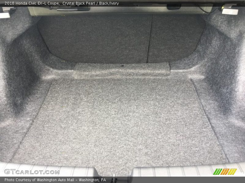 Crystal Black Pearl / Black/Ivory 2018 Honda Civic EX-L Coupe