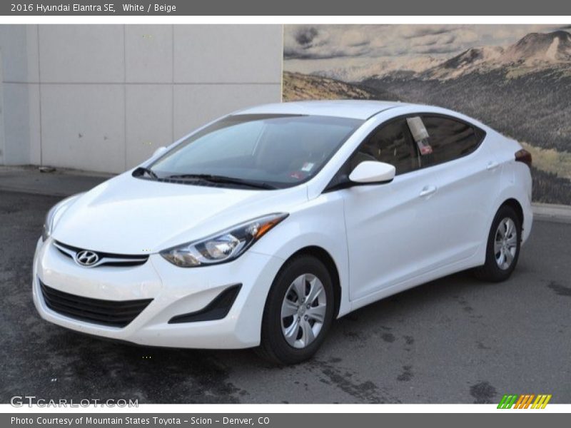 White / Beige 2016 Hyundai Elantra SE