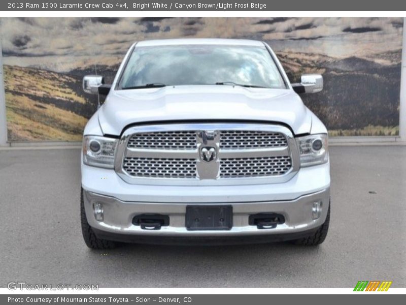 Bright White / Canyon Brown/Light Frost Beige 2013 Ram 1500 Laramie Crew Cab 4x4
