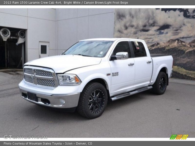 Bright White / Canyon Brown/Light Frost Beige 2013 Ram 1500 Laramie Crew Cab 4x4