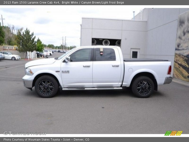 Bright White / Canyon Brown/Light Frost Beige 2013 Ram 1500 Laramie Crew Cab 4x4