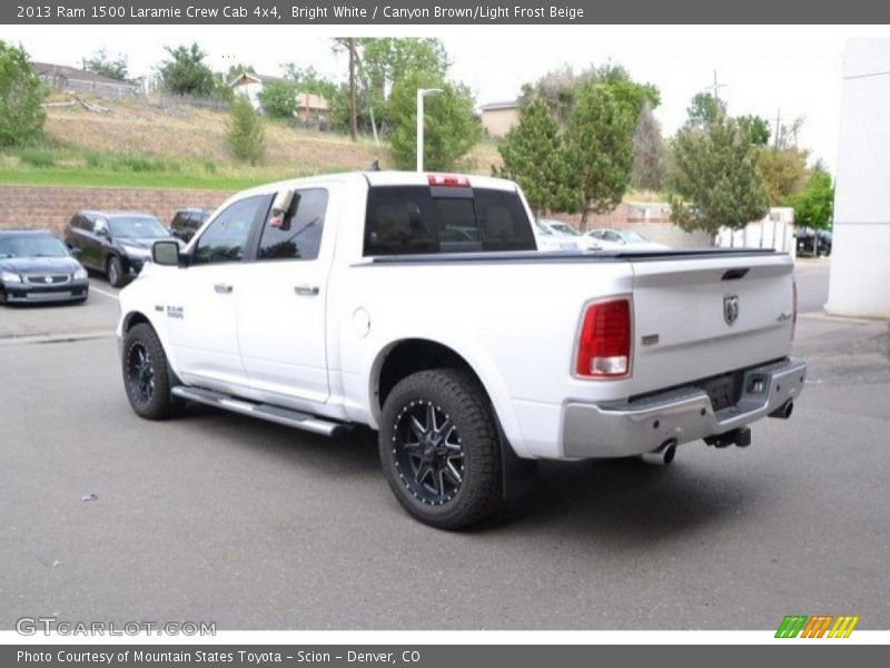 Bright White / Canyon Brown/Light Frost Beige 2013 Ram 1500 Laramie Crew Cab 4x4