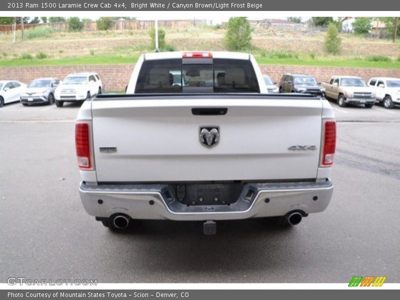 Bright White / Canyon Brown/Light Frost Beige 2013 Ram 1500 Laramie Crew Cab 4x4