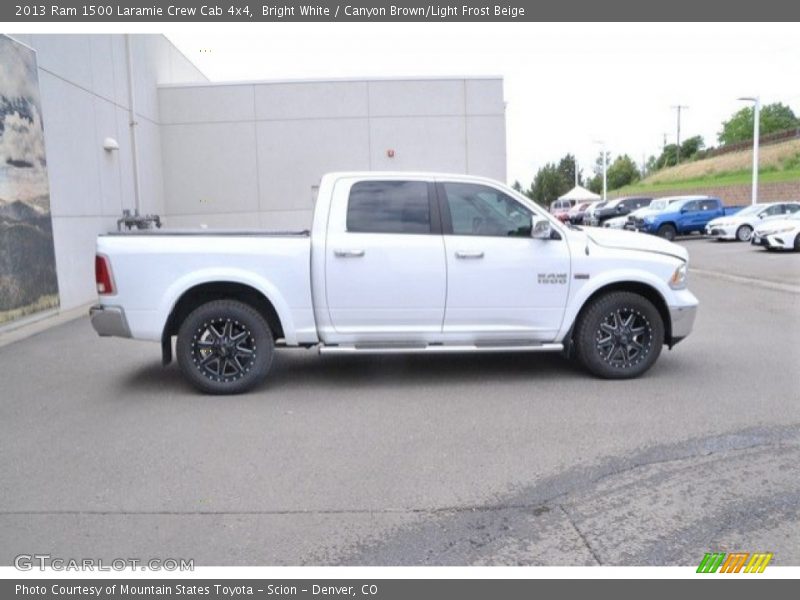 Bright White / Canyon Brown/Light Frost Beige 2013 Ram 1500 Laramie Crew Cab 4x4