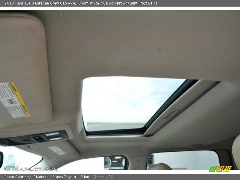 Bright White / Canyon Brown/Light Frost Beige 2013 Ram 1500 Laramie Crew Cab 4x4