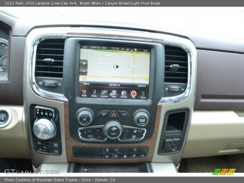 Bright White / Canyon Brown/Light Frost Beige 2013 Ram 1500 Laramie Crew Cab 4x4