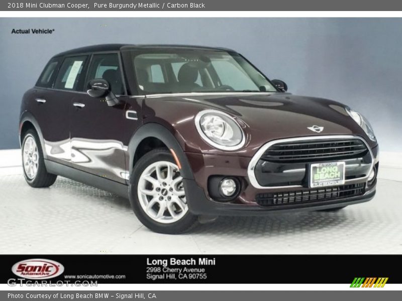 Pure Burgundy Metallic / Carbon Black 2018 Mini Clubman Cooper