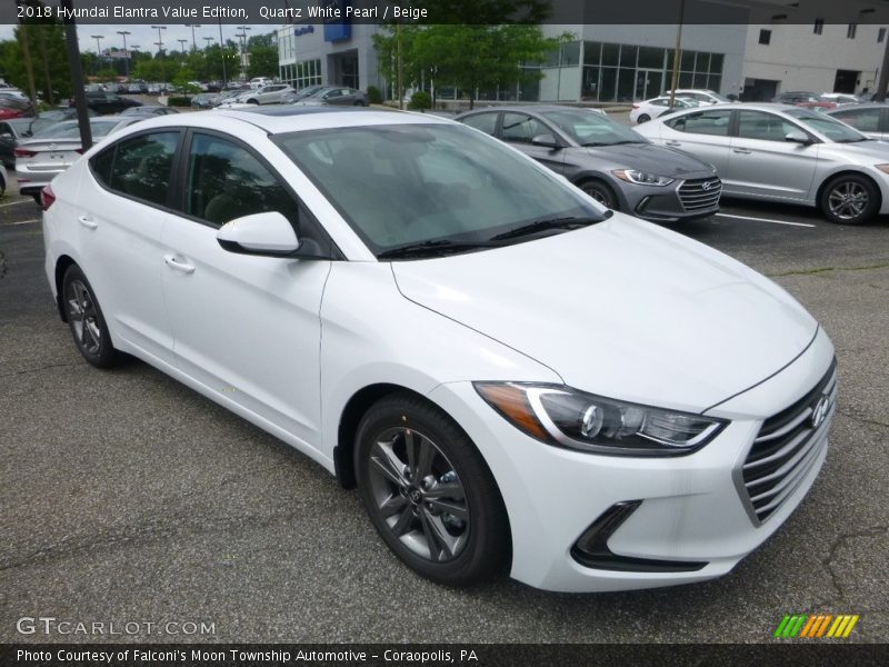 Quartz White Pearl / Beige 2018 Hyundai Elantra Value Edition