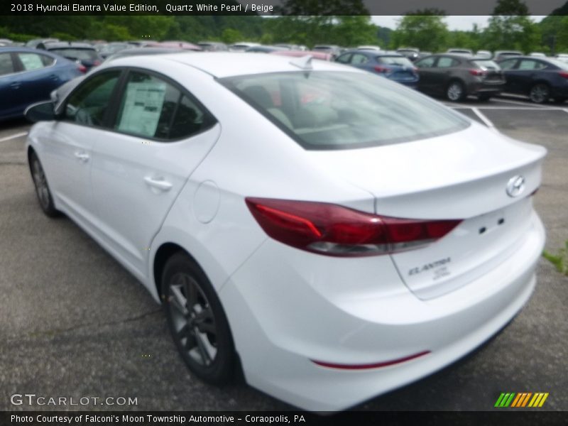 Quartz White Pearl / Beige 2018 Hyundai Elantra Value Edition