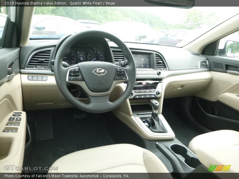 Quartz White Pearl / Beige 2018 Hyundai Elantra Value Edition