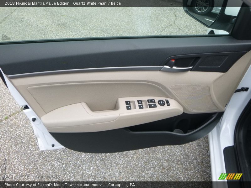 Quartz White Pearl / Beige 2018 Hyundai Elantra Value Edition