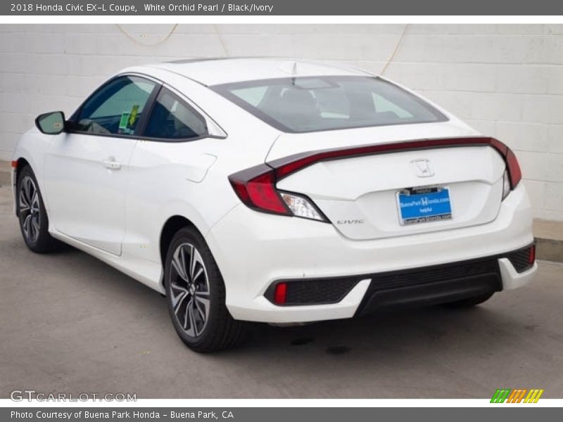 White Orchid Pearl / Black/Ivory 2018 Honda Civic EX-L Coupe