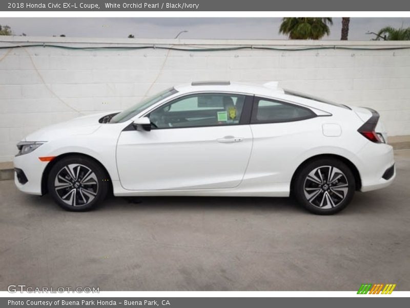 White Orchid Pearl / Black/Ivory 2018 Honda Civic EX-L Coupe