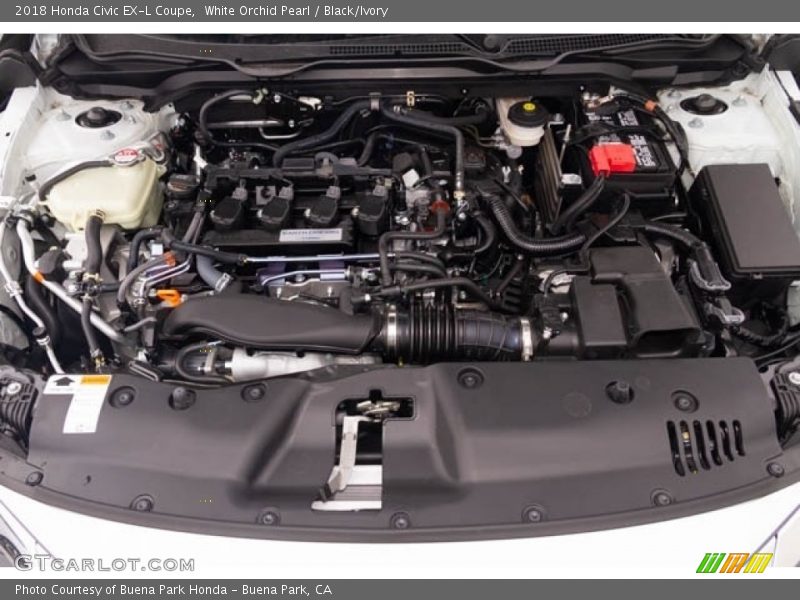 White Orchid Pearl / Black/Ivory 2018 Honda Civic EX-L Coupe