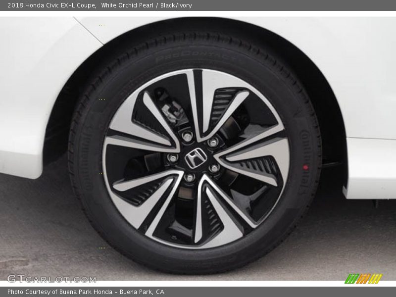 White Orchid Pearl / Black/Ivory 2018 Honda Civic EX-L Coupe