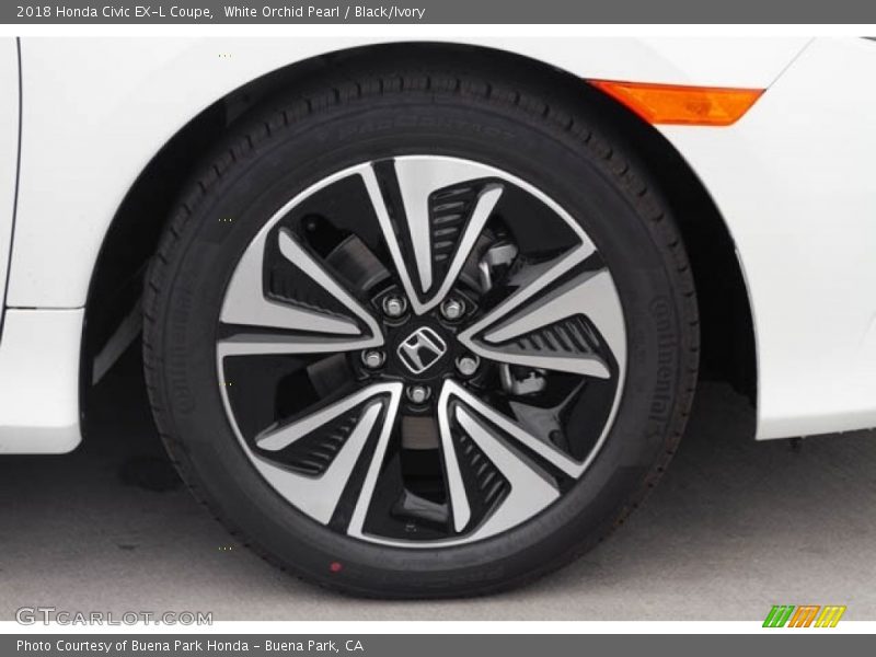 White Orchid Pearl / Black/Ivory 2018 Honda Civic EX-L Coupe