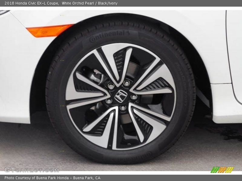 White Orchid Pearl / Black/Ivory 2018 Honda Civic EX-L Coupe