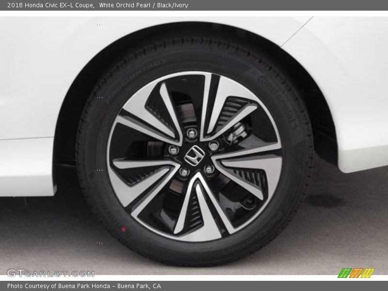 White Orchid Pearl / Black/Ivory 2018 Honda Civic EX-L Coupe