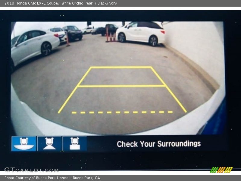 White Orchid Pearl / Black/Ivory 2018 Honda Civic EX-L Coupe