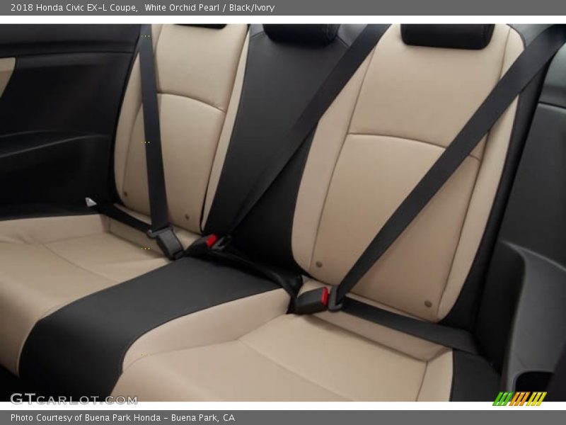 White Orchid Pearl / Black/Ivory 2018 Honda Civic EX-L Coupe