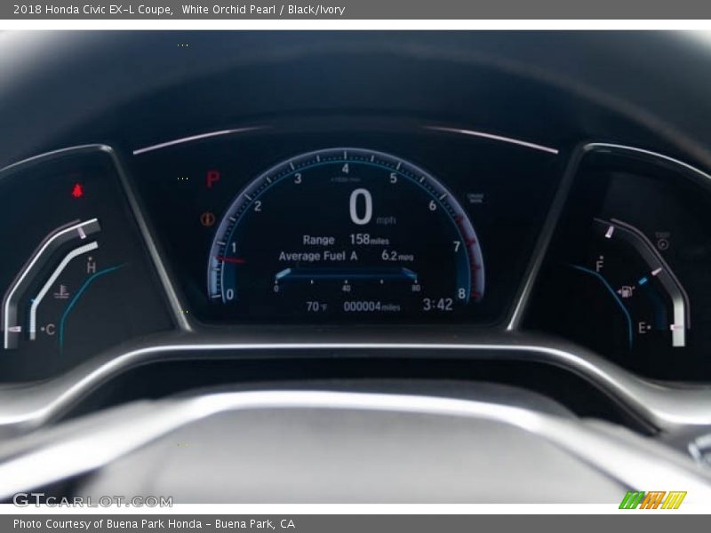 White Orchid Pearl / Black/Ivory 2018 Honda Civic EX-L Coupe