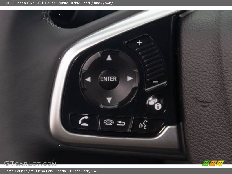 White Orchid Pearl / Black/Ivory 2018 Honda Civic EX-L Coupe