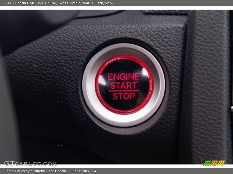 White Orchid Pearl / Black/Ivory 2018 Honda Civic EX-L Coupe